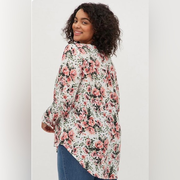 Torrid sz 5 Georgette Hi-Low Pullover Long Sleeve Blouse EUC - Picture 4 of 9